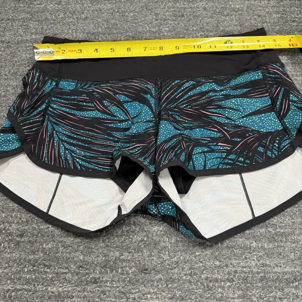 Lululemon Speed Up Shorts 4 Palm Lace Lined Run Jog Gym Active Athletic Tropical
